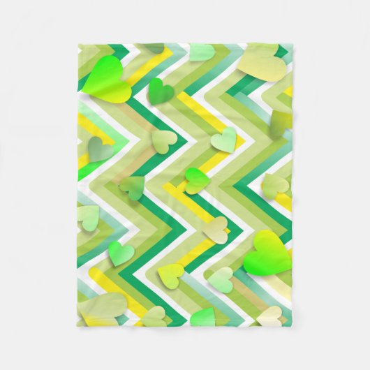 Couverture Polaire Chevron Jaune Et Vert (Devant)