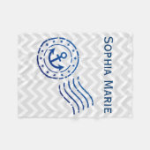 Couverture Polaire Chevron nautique et sceau d'Ancre (Devant (Horizontal))