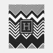Couverture Polaire Chevron noir et blanc (Devant)