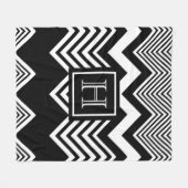 Couverture Polaire Chevron noir et blanc (Devant (Horizontal))