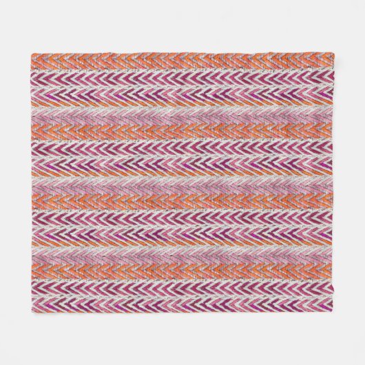 Couverture Polaire chevron rose orange mignon (Devant (Horizontal))