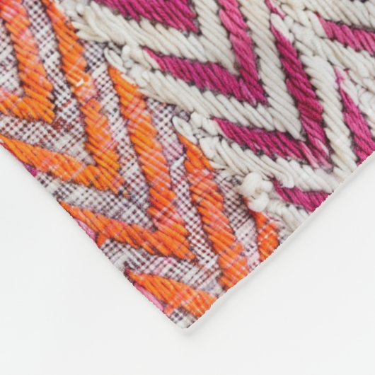 Couverture Polaire chevron rose orange mignon (Coin)