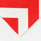 Couverture Polaire Chevron vertical grand format rouge et blanc (Coin)