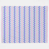 Couverture Polaire Chevron zigzag glace bleu rose cobalt (Devant (Horizontal))