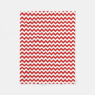 Couverture Polaire Chevron Zigzag moderne rouge et blanc