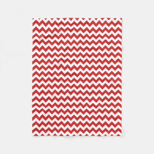 Couverture Polaire Chevron Zigzag moderne rouge et blanc (Devant)