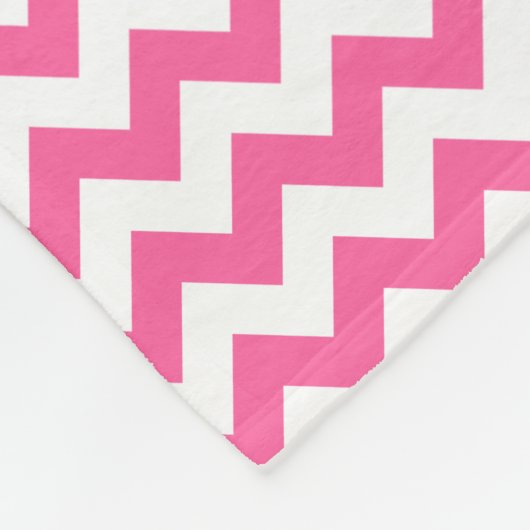 Couverture Polaire Chevron Zigzag rose et blanc moderne (Coin)