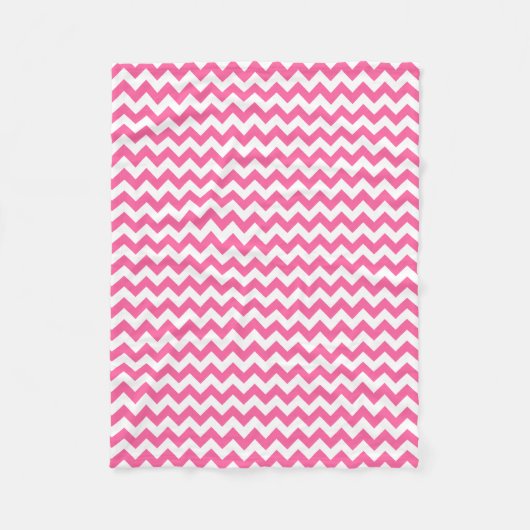 Couverture Polaire Chevron Zigzag rose et blanc moderne (Devant)