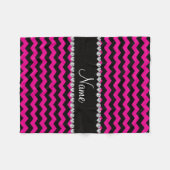 Couverture Polaire Chevrons au néon noirs nommés personnalisés de (Devant (Horizontal))