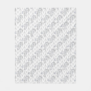 Couverture Polaire Chevrons blancs Knit Ribbon Sensibilisation Imprim