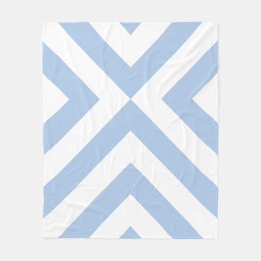 Couverture Polaire Chevrons bleu clair et blanc (Devant)