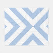 Couverture Polaire Chevrons bleu clair et blanc (Devant (Horizontal))