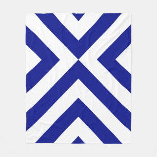 Couverture Polaire Chevrons bleu et blanc