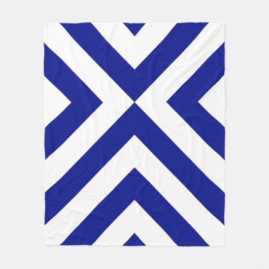 Couverture Polaire Chevrons bleu et blanc (Devant)