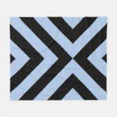 Couverture Polaire Chevrons Bleus Clair Et Noir (Devant (Horizontal))