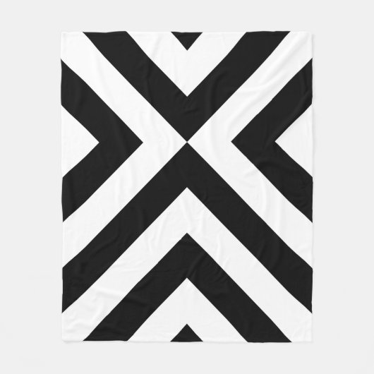 Couverture Polaire Chevrons noirs et blancs (Devant)