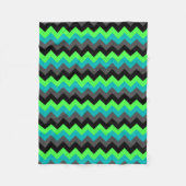 Couverture Polaire Chevrons Ombre Noir Vert Petite Blanche En Toison (Devant)