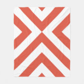 Couverture Polaire Chevrons orange et blanc (Devant)