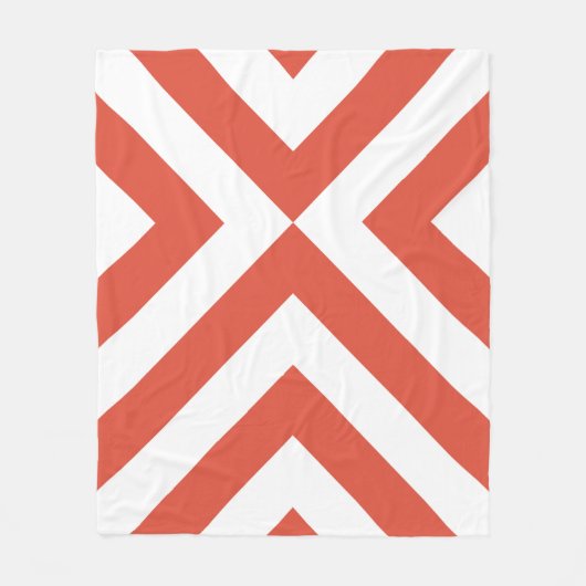 Couverture Polaire Chevrons orange et blanc (Devant)