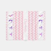 Couverture Polaire Chevrons roses nommés personnalisés par filles de (Devant (Horizontal))