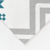 Couverture Polaire Chevrons turquoises floraux et gris nordiques (Coin)