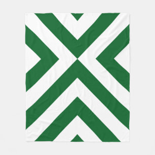 Couverture Polaire Chevrons verts et blancs
