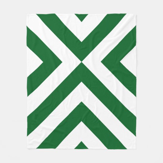 Couverture Polaire Chevrons verts et blancs (Devant)