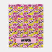 Couverture Polaire Chibi Comic Phases et Logos Motif (Devant)