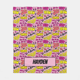 Couverture Polaire Chibi Comic Phases et Logos Motif