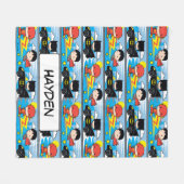 Couverture Polaire Chibi Flash, Superman et Batman Racing Motif (Devant (Horizontal))