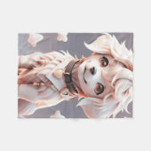 Couverture Polaire Chibi Golden Retriever Puppy (Devant (Horizontal))