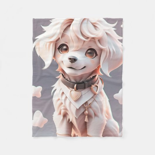 Couverture Polaire Chibi Golden Retriever Puppy (Devant)