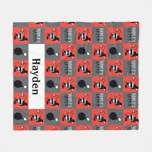Couverture Polaire Chibi Harley Quinn Checker Motif (Devant (Horizontal))