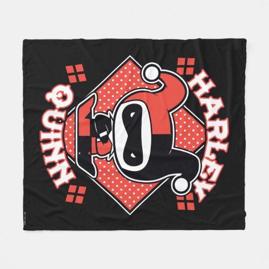 Couverture Polaire Chibi Harley Quinn Splits (Devant (Horizontal))