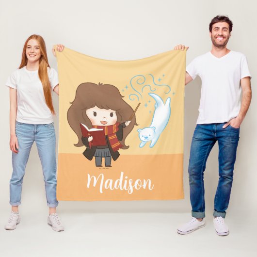 Couverture Polaire Chibi Hermione Granger Patronus (En situation)