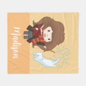 Couverture Polaire Chibi Hermione Granger Patronus (Devant (Horizontal))