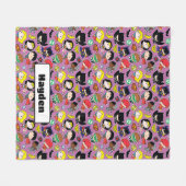 Couverture Polaire Chibi Justice League Pattern on Purple (Devant (Horizontal))