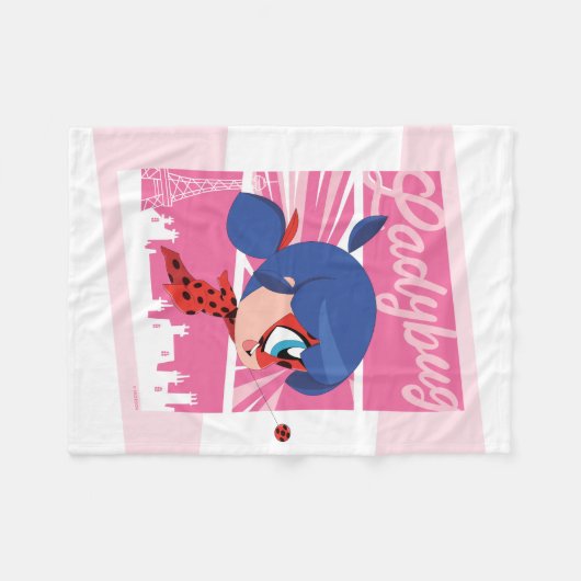 Couverture Polaire Chibi Ladybug à Paris (Devant (Horizontal))