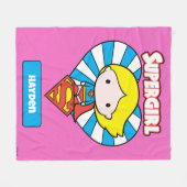 Couverture Polaire Chibi Supergirl Starburst Coeur et logo (Devant (Horizontal))