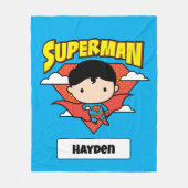 Couverture Polaire Chibi Superman Polka Dot Shield et nom (Devant)