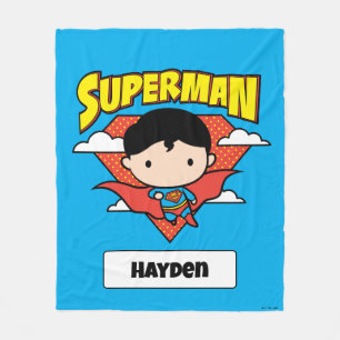 Couverture Polaire Chibi Superman Polka Dot Shield et nom