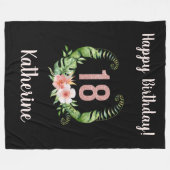 Couverture Polaire Chic 18e anniversaire Nom de la fille (Devant (Horizontal))