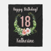 Couverture Polaire Chic 18th Birthday Pink Parties scintillant Name (Devant)