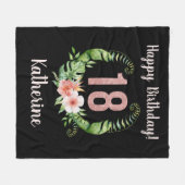 Couverture Polaire Chic 18th Birthday Pink Parties scintillant Name (Devant (Horizontal))