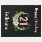 Couverture Polaire Chic 21e anniversaire Black Girl Name (Devant (Horizontal))