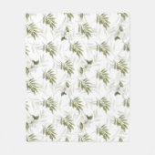 Couverture Polaire Chic Aquarelle Olive Sage Intemporel (Devant)