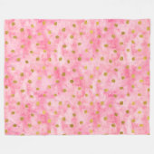 Couverture Polaire Chic Aquarelle Rose Gold Confetti (Devant (Horizontal))