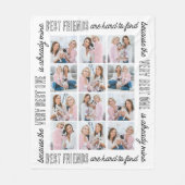Couverture Polaire Chic Best Friends Customisé 12 Photo Collage (Devant)