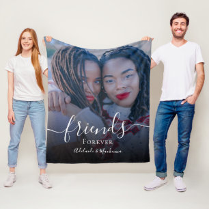 Couverture Polaire Chic Best Friends Forever Nom Personnalisé Photo