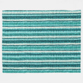 Couverture Polaire Chic blanc rayé turquoise (Devant (Horizontal))